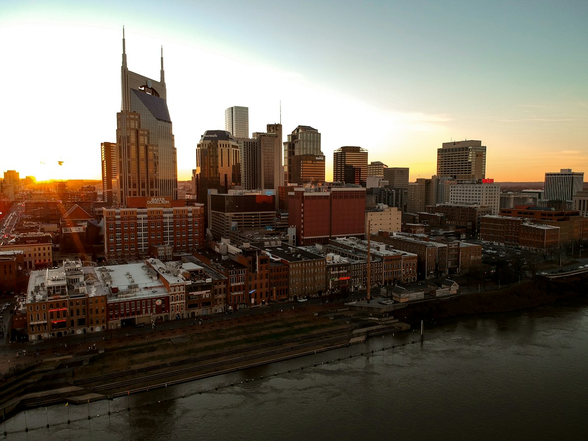 Nashville skyline at golden hour
